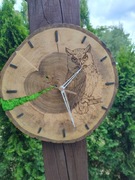Zegar z plastra drewna orzech 