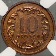 123. 10 groszy 2006 Próba Technologiczna Brąz NGC MS62 Bardzo Rzadkie