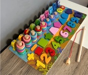 Zabawki drewniane figury cyfry Montessori