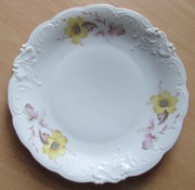 TALERZ WAWEL  sygnatura 49  --187 fi 24 DUŻE ŻÓŁTE KWIATY z RÓŻEM UNIKAT