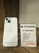 Smartfon Telefon Apple iPhone 15 128GB Blue stan bdb gwarancja