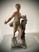 Figurka Brąz Cynkal Patyna Eugene Mariaton Moreau 1857-1933 Francja