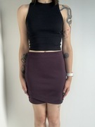 Bordowa mini spódniczka z zakładką rozm. S