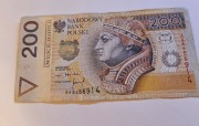 Banknot obiegowy 200zl Seria AA 
