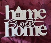 Scrapki, biały napis  home sweet 3 sztuki
