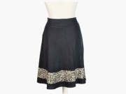 Bhs Spódnica Lniana Midi Trapezowa Czarna Len Bawełna BDB