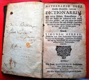 Słownik Dictionnaire Simon Herbau Köln Metternich 1702 Antyk