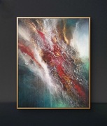 Abstrakcja,struktura,olej, 80x100cm, Monika Seroka