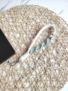 Pasek na nadgarstek do telefonu kluczy torebki bawełniany jasny beż mięta 