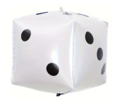 Balon foliowy kostka do gry planszowe biała kości kasyno urodziny 30x30 cm