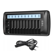 Ebl Uniwersalna Ładowarka Baterii z Wyświetlaczem 10 Slotów 