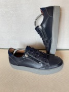 Walbusch granatowe skórzane buty sneakersy męskie