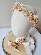 Wianek ślubny z suszonych kwiatów