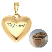 Zestaw prezentowy wisiorek pozłacane serce z grawerem Komunia Dzień Mamy