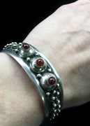 Bangla srebro bransoleta, bransoletka z rubinem