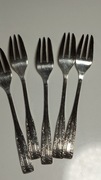 Pięć posrebrzanych widelczyków do ciasta,  HEFRA 