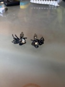 Spinki męskie - pająki z kamieniami