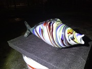 Ogromna szklana ryba PRL 43 Cm