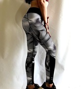 Legginsy PUMA długie wzory czarne szare y2k vintage sportowe