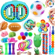 Zestaw zabawki sensoryczne antystresowe dziecka komplet XXL nowe 26 sztuk