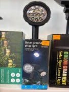 Reflektor solarny LED ogrodowy – spot light – wbijany, mocne światło, 