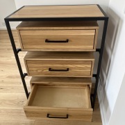 Komoda z szufladami metalowo – dębowa METAL