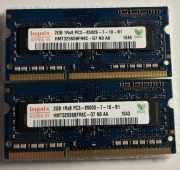Pamiec RAM 2x2GB (4GB) hynix 1Rx8 PC3-8500S-7-10-B1 | DDR3-1066 MHz SODIMM