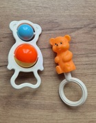 Grzechotka gryzak zabawka miś PRL stare vintage gumiak 