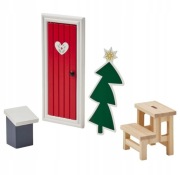 IKEA VINTERFINT Zestaw ozdób 4 szt świąteczny domek elfa DOMEK DREWNO