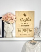 Drewniana Metryczka A4