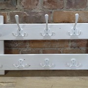 Wieszak drewniany biały skandynawski handmade