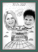 Karykatura ze zdjęcia dla nowożeńców