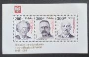 Blok 137 ** 70.rocznica odzyskania niepodległości Polski 