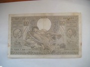 BANKNOT BELGIA -- 100 franków = 20 belgas 1938 r.