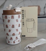 Termos Kubek Termiczny Kapibara ze słomką i ustnikiem 500 ml