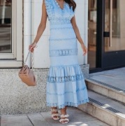 32/34 Sukienka koronka błękitna niebieska