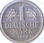 NIEMCY 1 marka 1990 J, KM# 110, AU
