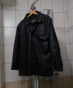 kurtka męska L Burgos Station czarna skórzana naturalna eko-skóra zapinana 