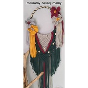 Makrama na kole z kwiatami