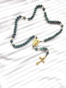 Różaniec agat zielony kamień naturalny klasyczny różaniec 