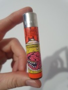 Clipper kolekcjonerska zapalniczka gazowa mózg w słoju pomarańczowa