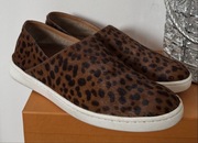 ZARA buty mokasyny slip on print leopard skóra naturalna 38