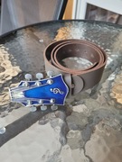 Brązowy skórzany kowbojski pasek ręcznie robiony Gitara