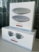 Komplet 2 filiżanek kubków z podstawkami - Stelton Emma błękitne