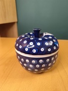 Pojemnik na czosnek z pokrywką Ceramika Bolesławiec 