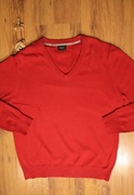 Sweter adam r. XL czerwony męski dekolt v bawełniany 