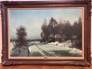 Wiktor Korecki - Pejzaż zimowy, olej na płótnie 60 x 90 cm