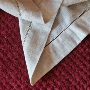 Naturalna, lniana prostokątna popielata serweta 120/60 cm