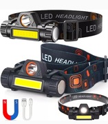 LATARKA CZOŁOWA 4w1 CZOŁÓWKA LAMPKA LED REFLEKTOR Z MAGNESEM I AKUMULATOREM