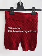 Spodenki MeMini | r. 104 | merino + bawełna organiczna | bordowe